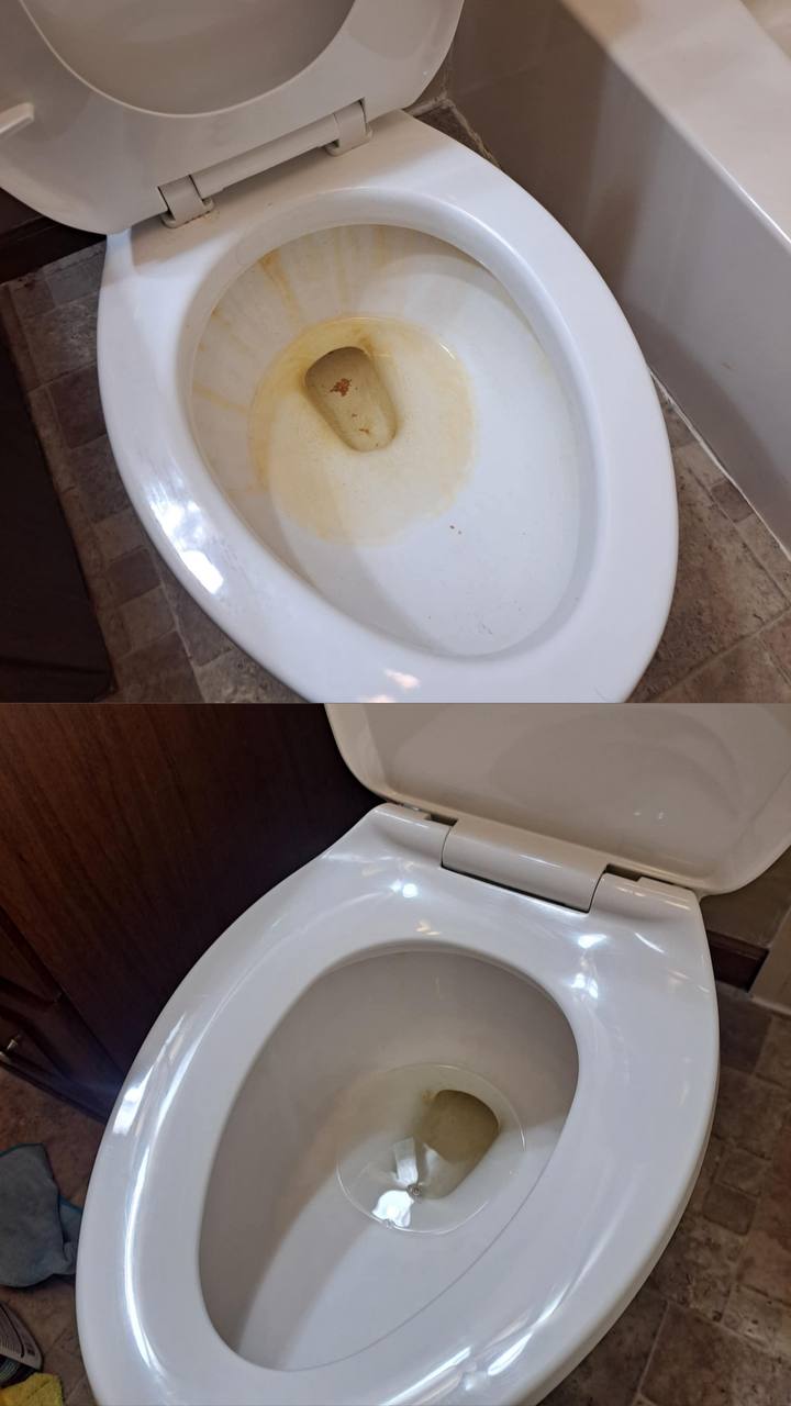 The shining white toilet